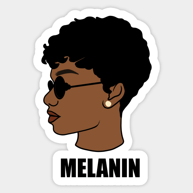 Melanin, Afro Woman, Black Girl Magic Sticker by logiamerch
